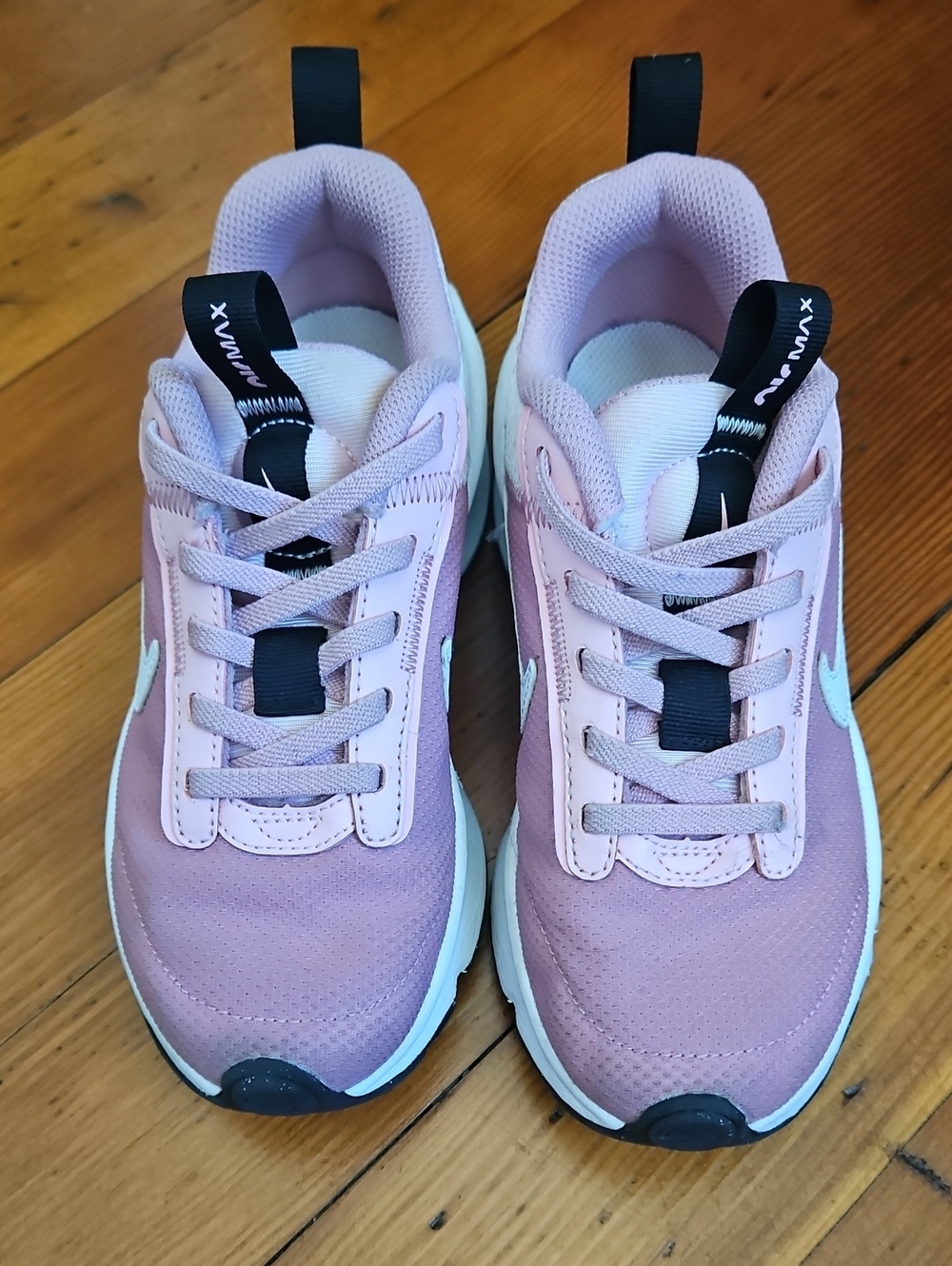 Nike Kids Pink Lace-Up Sneakers with Black Pull Tabs